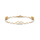 Freshwater Pearl Station Chain Bracelet with Diamond Infinity Freshwater Pearl - ( AAA ) - Quality - Arisha Jewels