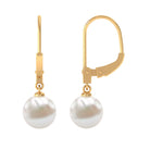 Arisha Jewels-White Pearl Drop Earrings with Lever Back Closure