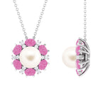 Arisha Jewels-Elegant Freshwater Pearl Pendant with Pink Sapphire