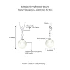 Cultured White Pearl Drop Pendant with Moissanite - Arisha Jewels
