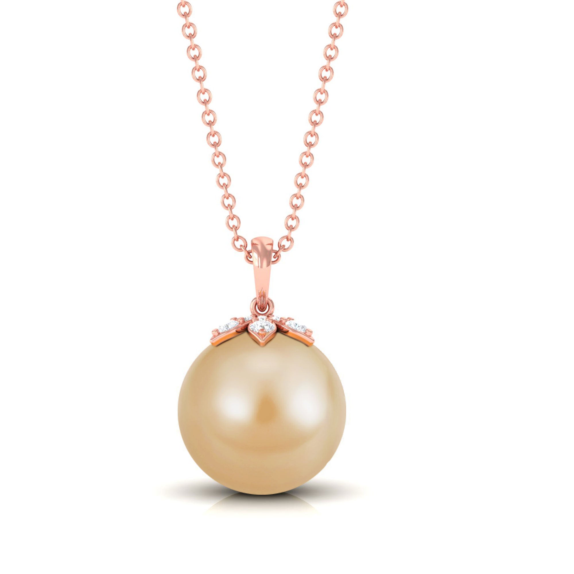 Arisha Jewels-12 MM Round South Sea Pearl Drop Pendant Necklace