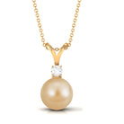 Arisha Jewels-Minimal South Sea Pearl and Diamond Pendant with Rabbit Ear Bail