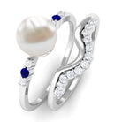 Arisha Jewels-Elegant White Pearl Ring Set for Bride