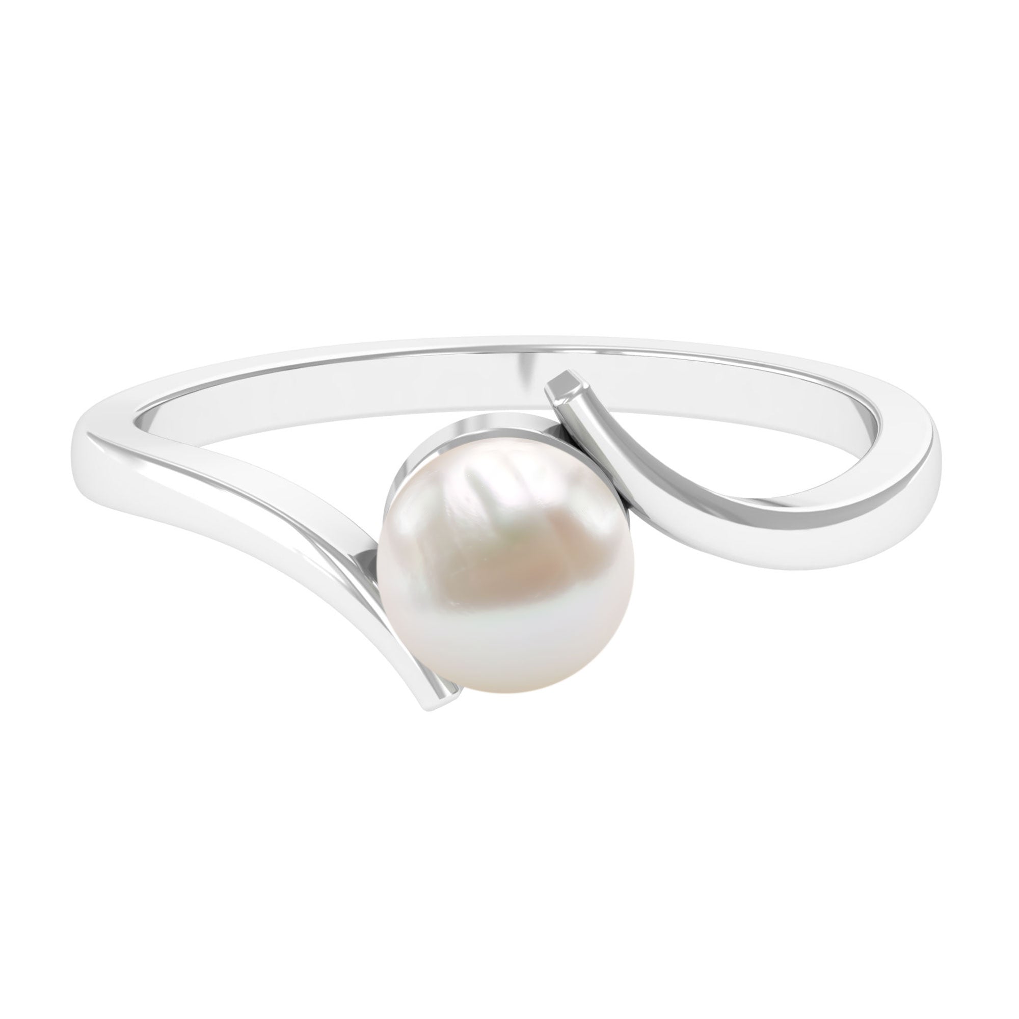Arisha Jewels-Handpicked Freshwater Pearl Solitaire Bypass Ring