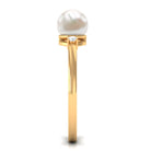 Arisha Jewels-Handpicked White Pearl Solitaire Ring with Diamond