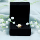 Statement South Sea Pearl Halo Ring with Diamond and Garnet South Sea Pearl-AAAA Quality - Arisha Jewels