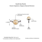 Statement South Sea Pearl Halo Ring with Diamond and Garnet South Sea Pearl-AAA Quality - Arisha Jewels