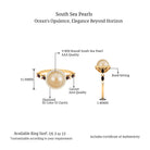 Statement South Sea Pearl Halo Ring with Diamond and Garnet South Sea Pearl-AAA Quality - Arisha Jewels