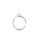 Arisha Jewels-Freshwater Pearl Bypass Engagement Ring with Diamond