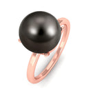 Arisha Jewels-Round Tahitian Pearl Solitaire Ring