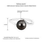 Arisha Jewels-Minimalist Tahitian Pearl Solitaire Bypass Ring