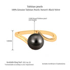 Arisha Jewels-Minimalist Tahitian Pearl Solitaire Bypass Ring