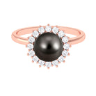 Arisha Jewels-Tahitian Pearl Halo Engagement Ring with Diamond