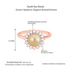 Arisha Jewels-South Sea Pearl Halo Engagement Ring with Diamond