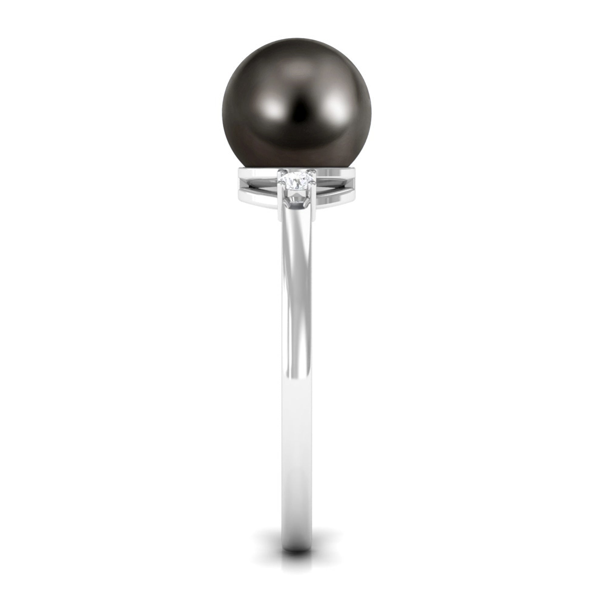 Arisha Jewels-Minimal Tahitian Pearl Solitaire Promise Ring