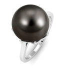 Arisha Jewels-Simple Black Tahitian Pearl Solitaire Ring