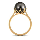 Arisha Jewels-Simple Black Tahitian Pearl Solitaire Ring