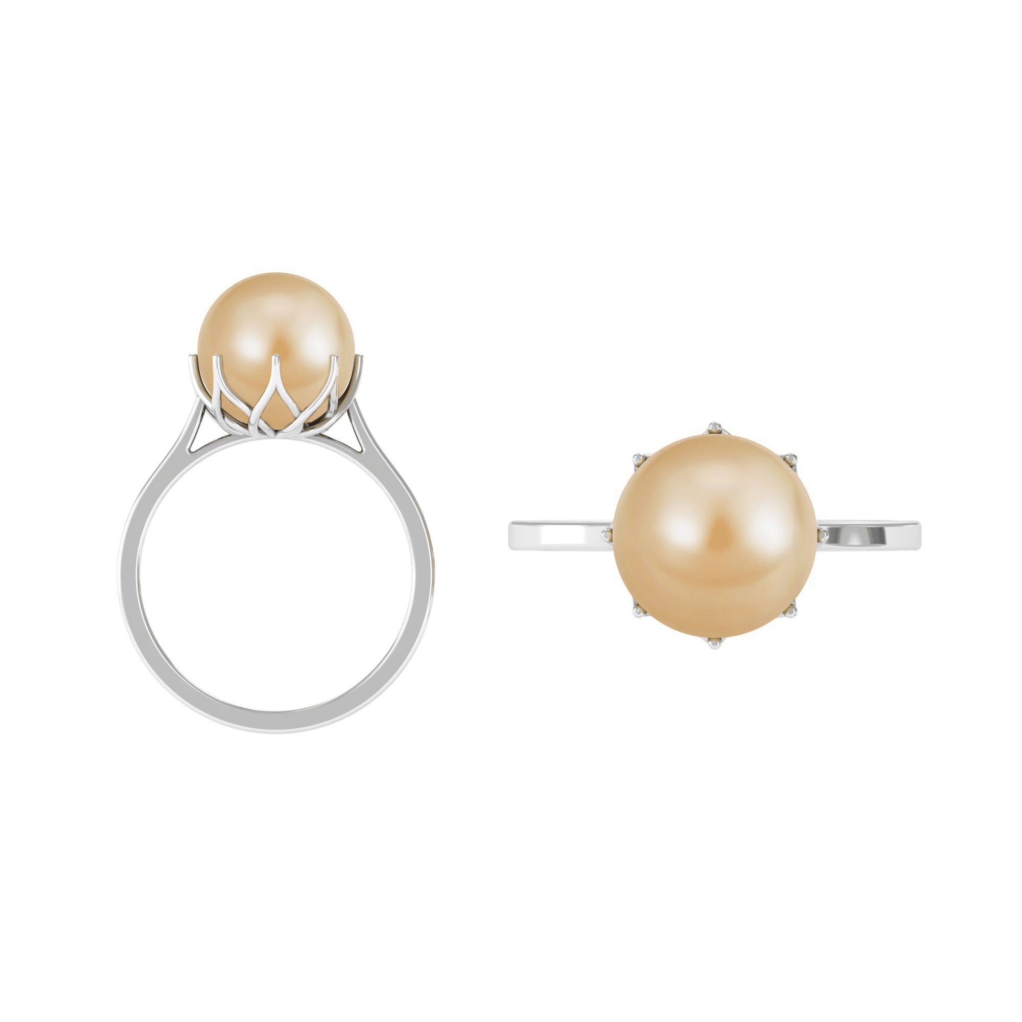 Arisha Jewels-Simple Golden South Sea Pearl Solitaire Ring