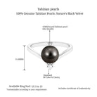 Arisha Jewels-Round Tahitian Black Pearl Solitaire Promise Ring