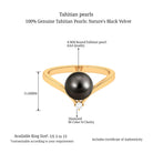 Arisha Jewels-Round Tahitian Black Pearl Solitaire Promise Ring