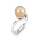 Arisha Jewels-South Sea Pearl Chevron Promise Ring with Diamond