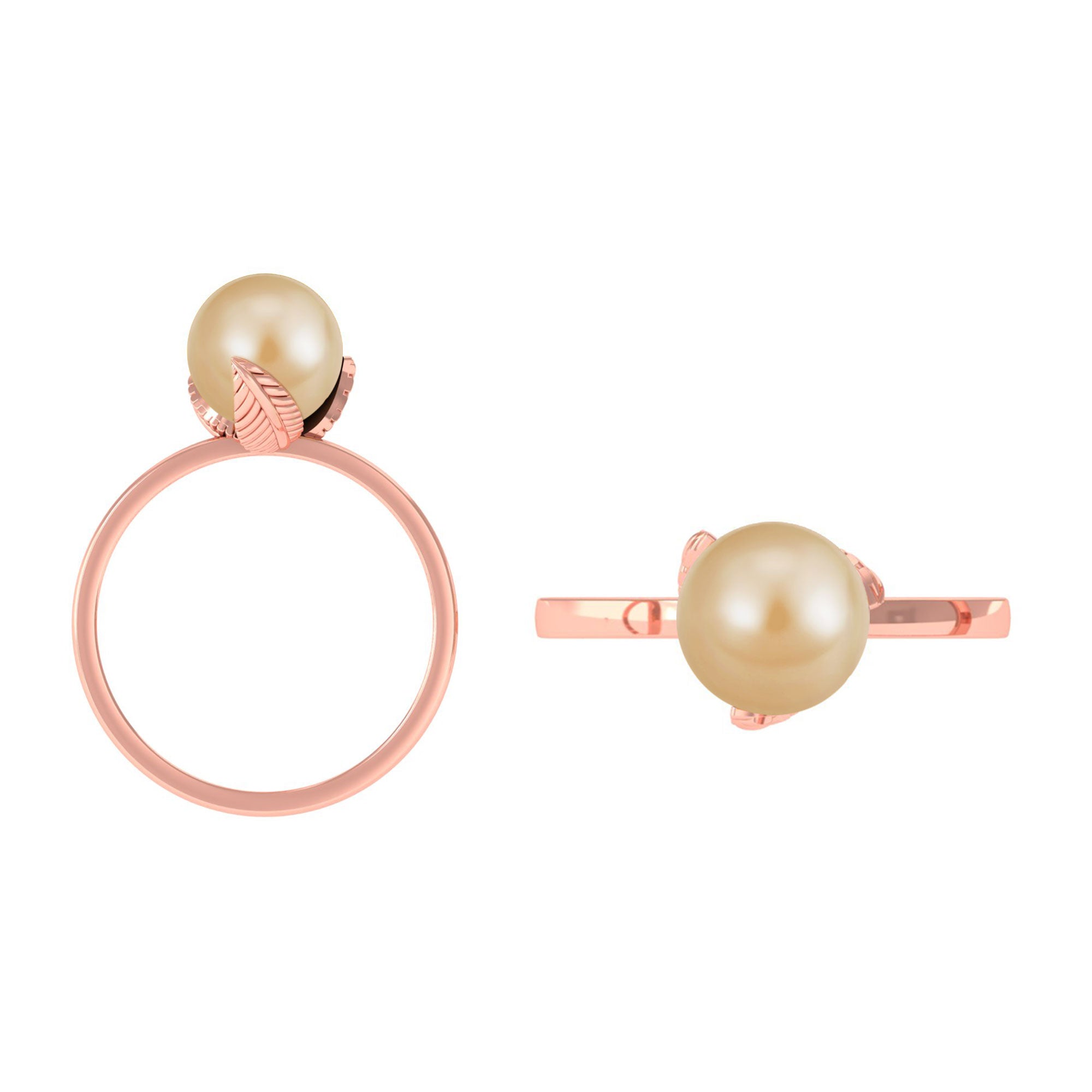 Arisha Jewels-Nature Inspired South Sea Pearl Solitaire Ring with Petals