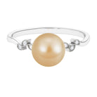 Arisha Jewels-Nature Inspired South Sea Pearl Solitaire Ring with Diamond