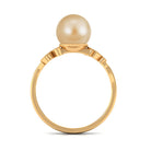 Arisha Jewels-Nature Inspired South Sea Pearl Solitaire Ring with Diamond