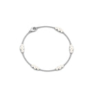 White Freshwater Pearl Station Chain Bracelet Freshwater Pearl-AAAA Quality - Arisha Jewels