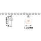 White Freshwater Pearl Bracelet with Diamond Key Charms Freshwater Pearl-AAAA Quality - Arisha Jewels