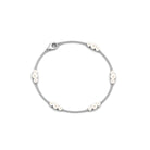 White Freshwater Pearl Station Chain Bracelet Freshwater Pearl-AAA Quality - Arisha Jewels
