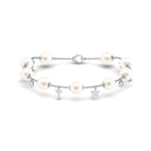 Freshwater White Pearl Bracelet with Charms Freshwater Pearl-AAA Quality - Arisha Jewels