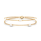 White Freshwater Pearl Double Chain Bracelet Freshwater Pearl-AAA Quality - Arisha Jewels