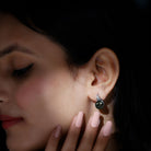 Elegant Black Pearl Drop Earrings with Diamond Tahitian pearl-AAAA Quality - Arisha Jewels