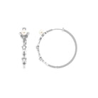Nature Inspired White Pearl Floral Inspired Hoop Earrings with Diamond Freshwater Pearl-AAAA Quality - Arisha Jewels