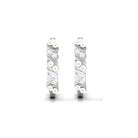 Minimal Freshwater Pearl and Diamond Hoop Earrings Freshwater Pearl-AAAA Quality - Arisha Jewels