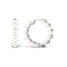 Elegant Freshwater Pearl Hoop Earrings Freshwater Pearl-AAAA Quality - Arisha Jewels