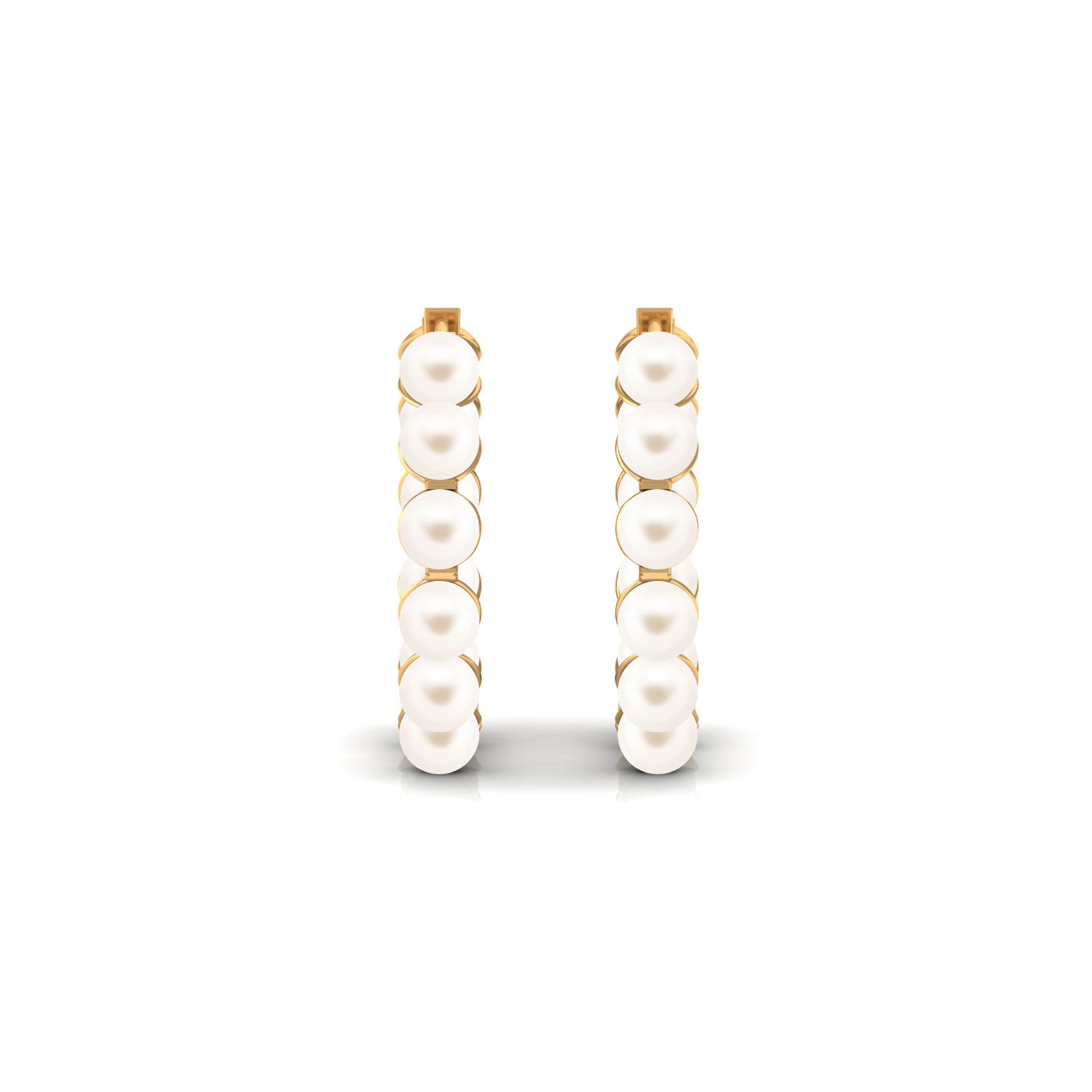 Elegant Freshwater Pearl Hoop Earrings Freshwater Pearl-AAAA Quality - Arisha Jewels