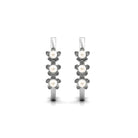 Floral Inspired Freshwater Pearl Three Stone Hoop Earrings Freshwater Pearl-AAA Quality - Arisha Jewels