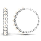 Elegant Cultured Freshwater Pearl Hoop Earrings Freshwater Pearl-AAA Quality - Arisha Jewels