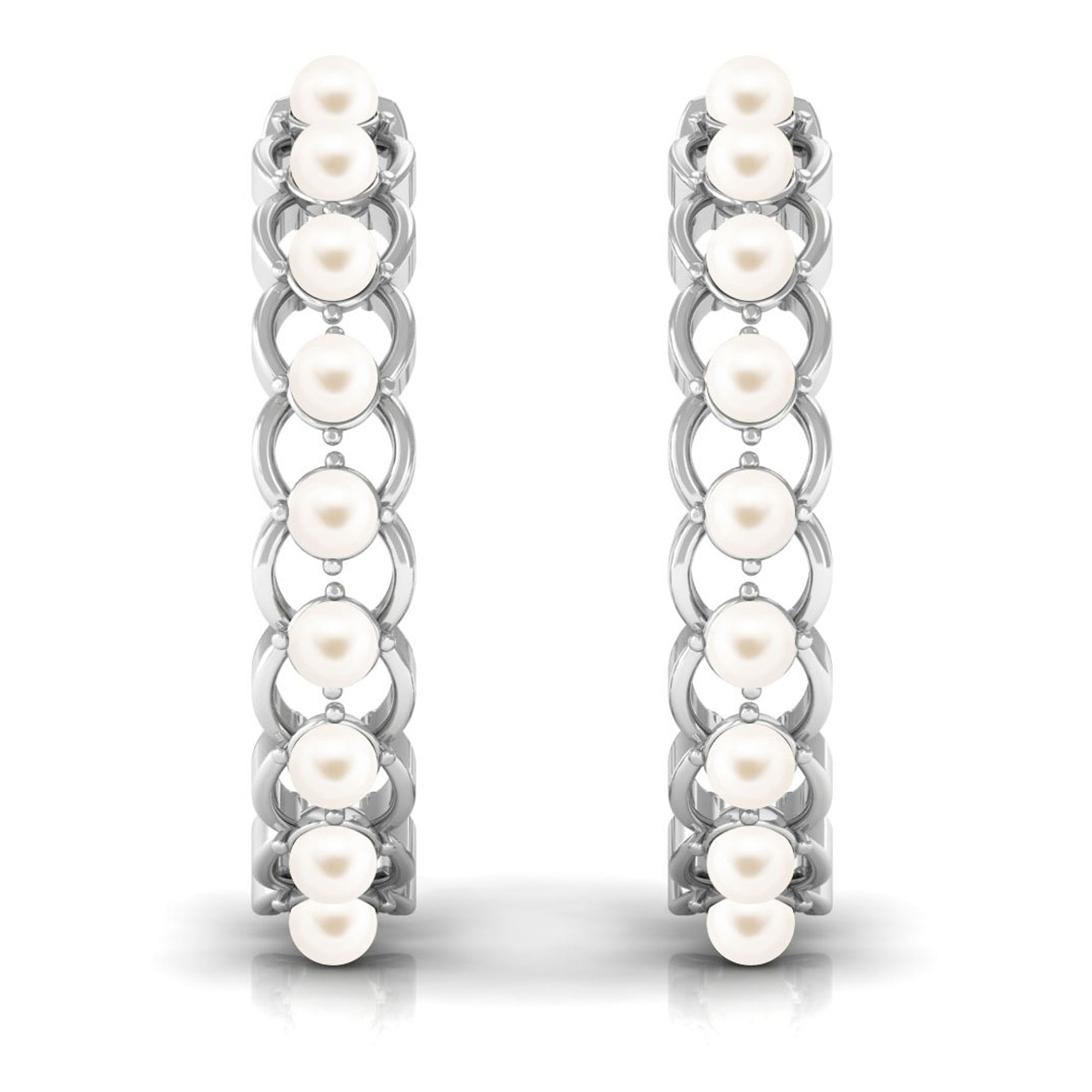 Elegant Cultured Freshwater Pearl Hoop Earrings Freshwater Pearl-AAA Quality - Arisha Jewels