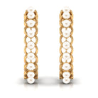 Elegant Cultured Freshwater Pearl Hoop Earrings Freshwater Pearl-AAA Quality - Arisha Jewels