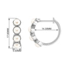 Minimal Hoop Earrings with Freshwater Pearl Freshwater Pearl-AAA Quality - Arisha Jewels