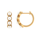 Minimal Hoop Earrings with Freshwater Pearl Freshwater Pearl-AAA Quality - Arisha Jewels