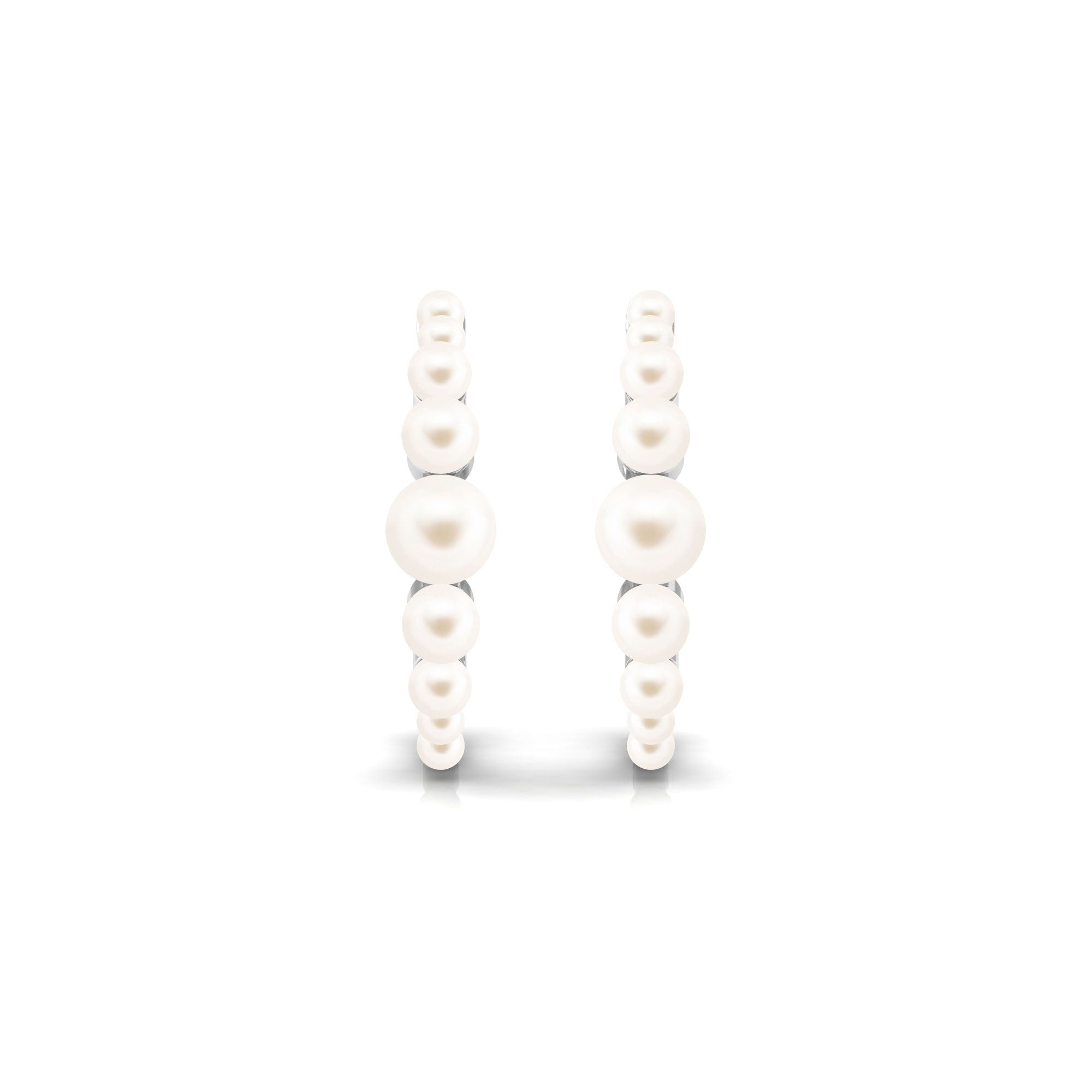 Elegant Freshwater Pearl Hoop Earrings in Graduated Style Freshwater Pearl-AAA Quality - Arisha Jewels