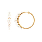 Elegant Freshwater Pearl Hoop Earrings in Graduated Style Freshwater Pearl-AAA Quality - Arisha Jewels