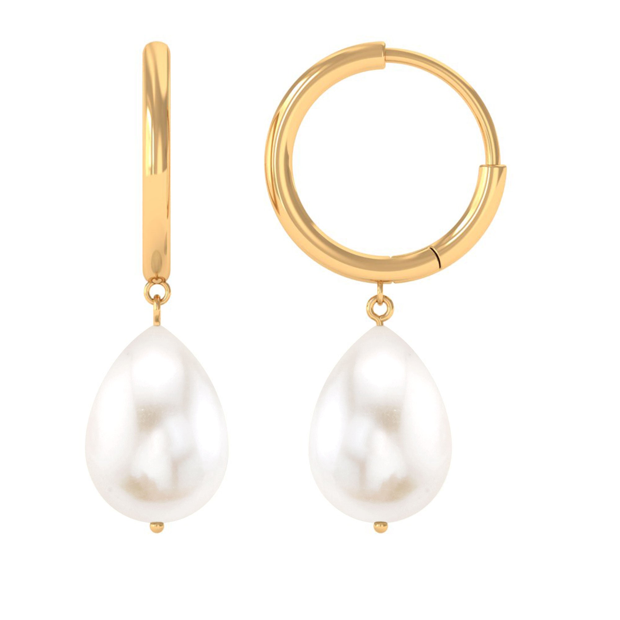Minimal Freshwater Pearl Drop Earrings Freshwater Pearl-AAA Quality - Arisha Jewels