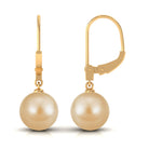 Golden South Sea Pearl Drop Earrings South Sea Pearl - ( AAA ) - Quality - Arisha Jewels