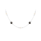 Freshwater Pearl Station Chain Necklace with Tahitian Pearl Tahitian pearl-AAAA Quality - Arisha Jewels