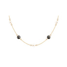 Freshwater Pearl Station Chain Necklace with Tahitian Pearl Tahitian pearl-AAAA Quality - Arisha Jewels